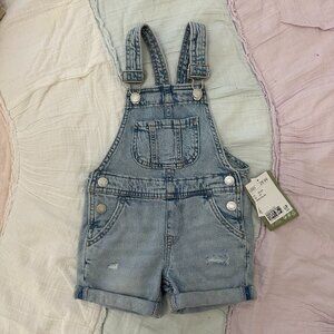 H&M Light Denim Kids Overall Shorts 2T